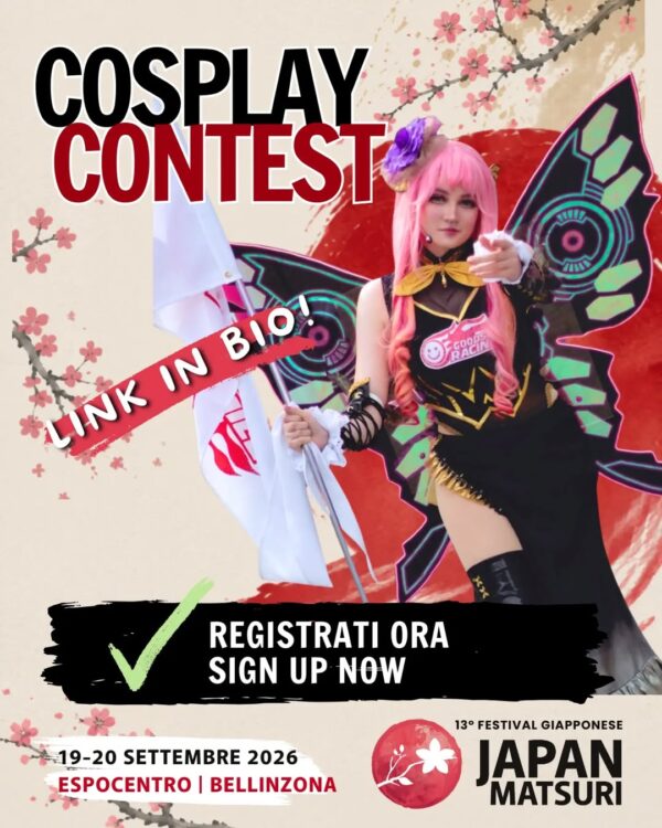 🇮🇹 Il Cosplay Contest del Japan Matsuri 2026 vi aspetta domenica 20 settembre alle ore 14: